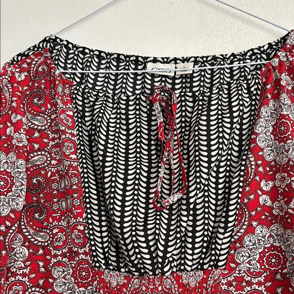 Cato Red and Black Sundress with Bishop Sleeves - Picture 3 of 6